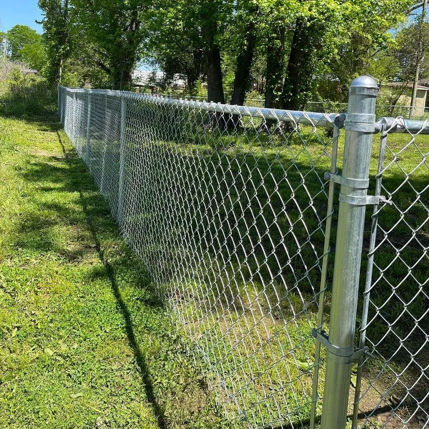 Galvanized chain-link fence and corner post